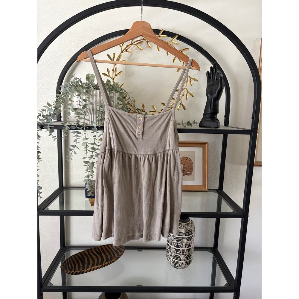 Urban Outfitters Babydoll Swing Tank Top Womens Small Taupe Boho Cami